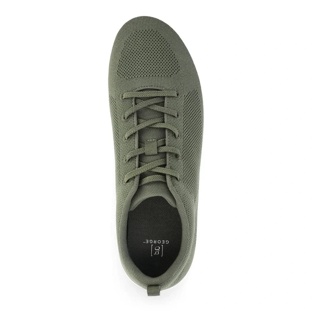 George Knit Sneaker Mens 8.5 Olive Green Light Breathable Lace‎ Up Casual Shoe